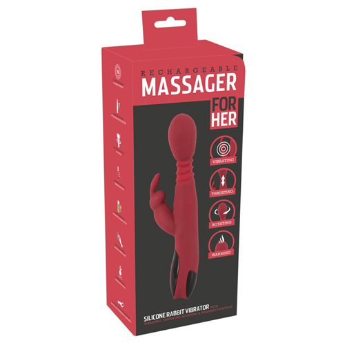 Stotende, Roterende & Verwarmende Rabbit Vibrator - Afbeelding 7