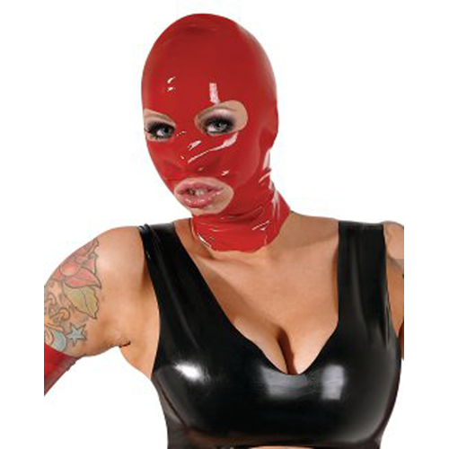 Latex Hoofdmasker - Rood - Afbeelding 2