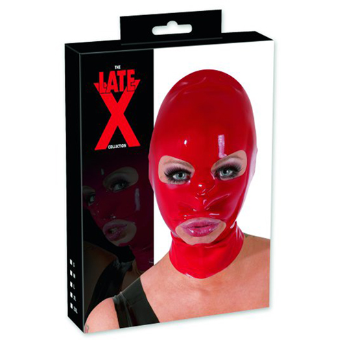 Latex Hoofdmasker - Rood - Afbeelding 3