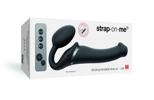 Strap On Me - Strapless Vibrerende Voorbind Dildo - Maat M - Zwart - Afbeelding 4