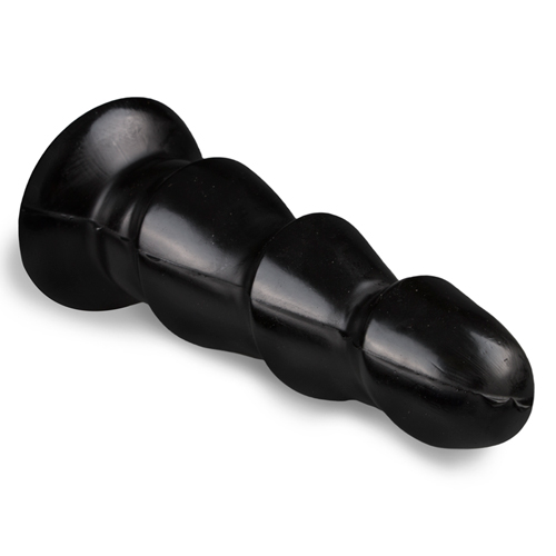 Zwarte Anaal Dildo Met Ribbels - Afbeelding 3