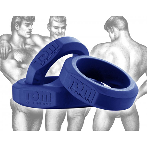 Tom of Finland Cockring Set - 3 Stuks - Blauw - Afbeelding 2