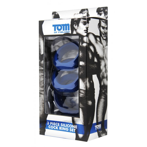 Tom of Finland Cockring Set - 3 Stuks - Blauw - Afbeelding 4